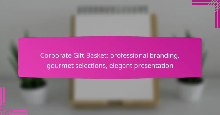 Corporate Gift Basket: professional branding, gourmet selections, elegant presentation