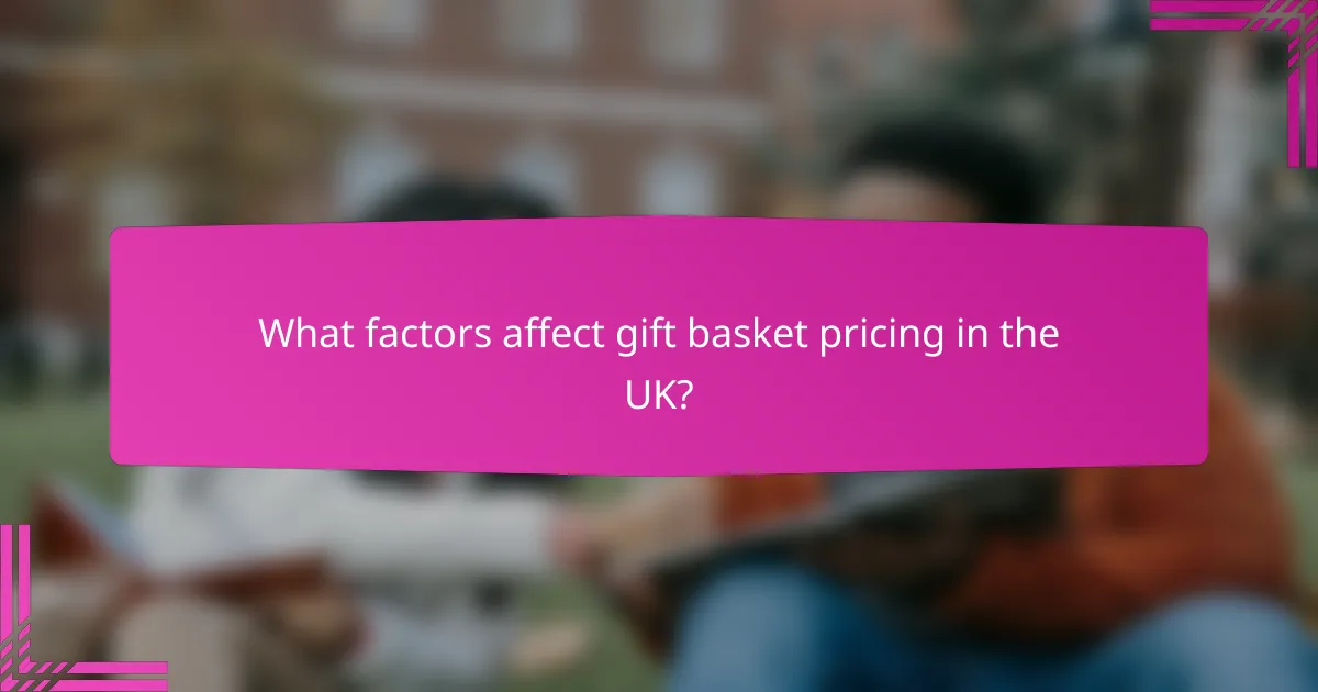 What factors affect gift basket pricing in the UK?