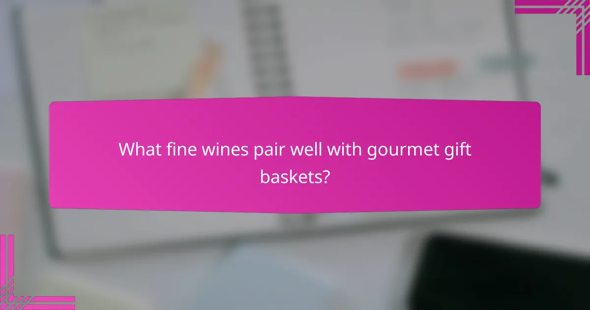 What fine wines pair well with gourmet gift baskets?
